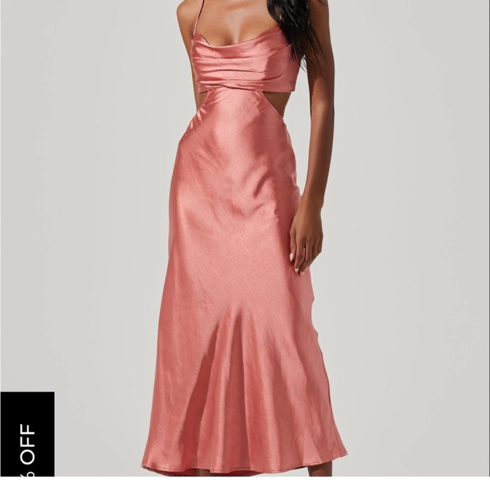 ASTR rose gold pink dress size small with cut outs